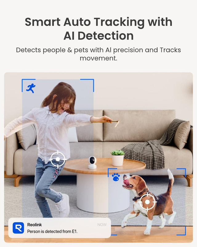 REOLINK Home Security Camera System, 4MP HD Plug-In Indoor Wifi 6 Pan Tilt Pet C gallery