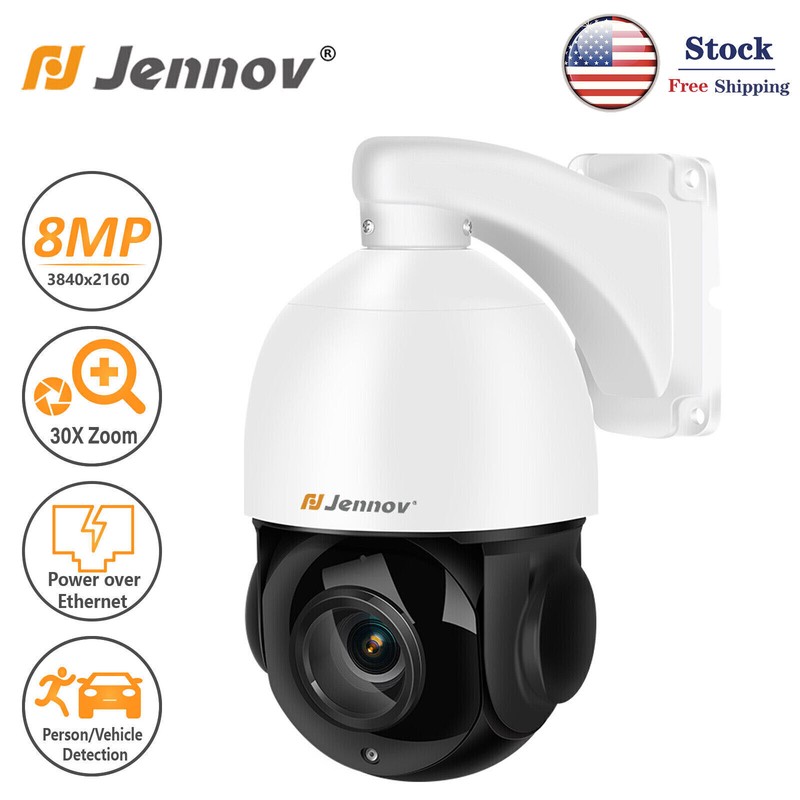 4K 8MP POE PTZ Security IP Camera Outdoor 30x Zoom Dome HIKVISION Compatible