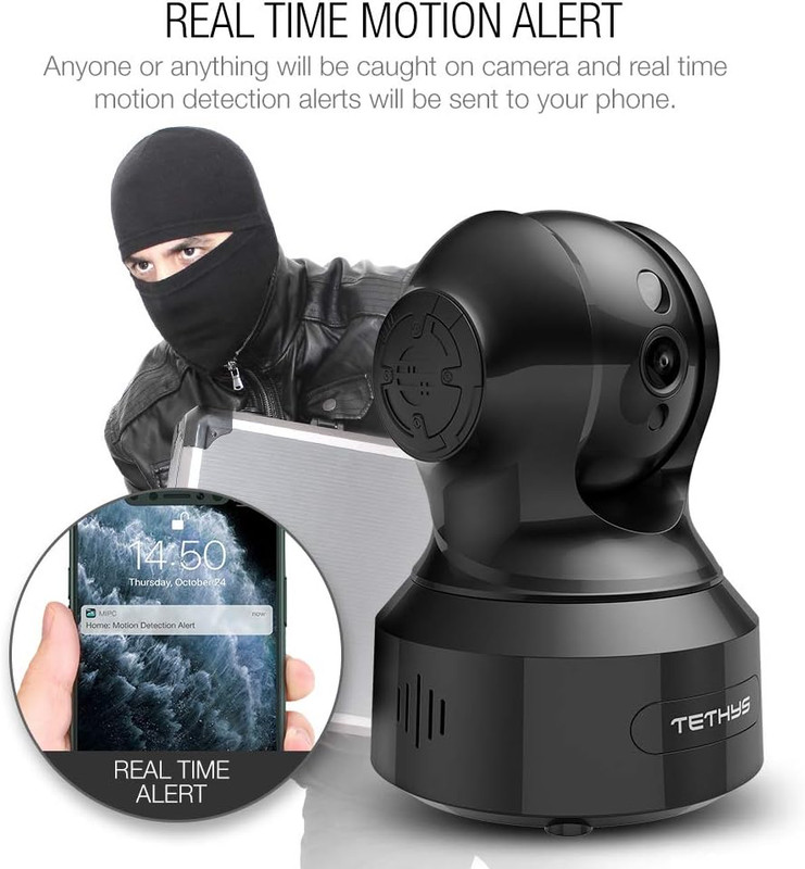 Wireless Security Camera 1080P Indoor [Work with Alexa] Pan/Tilt Wifi Smart IP C gallery