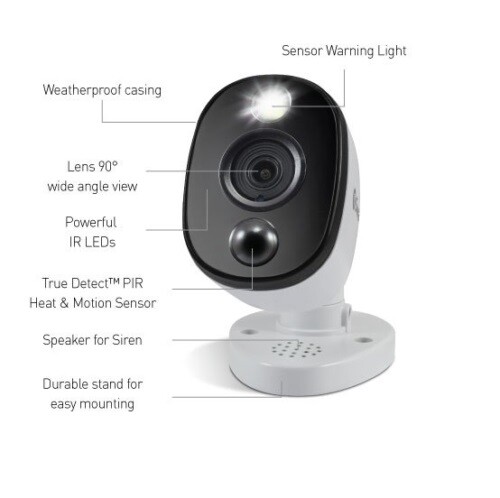 Swann PRO-4KWLB 4K Bullet CCTV Camera Sensor Warning Light Siren For DVR 5680 gallery