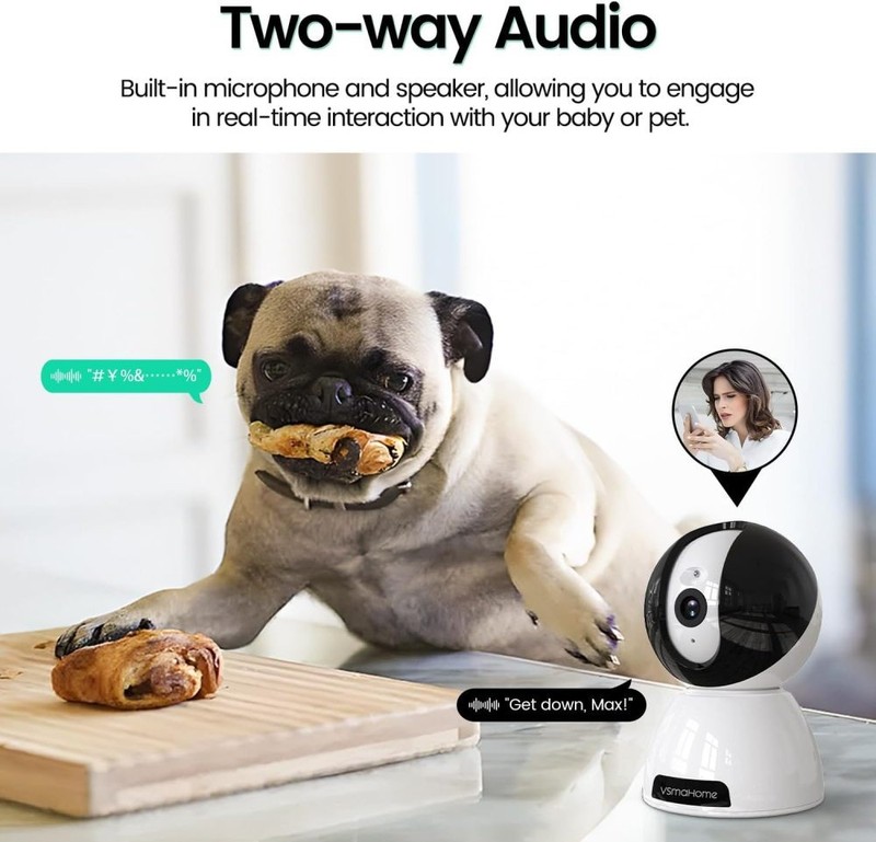 Pet Camera with 360° PTZ & Motion Tracking 1080P 2-Way Talk Night Vision gallery
