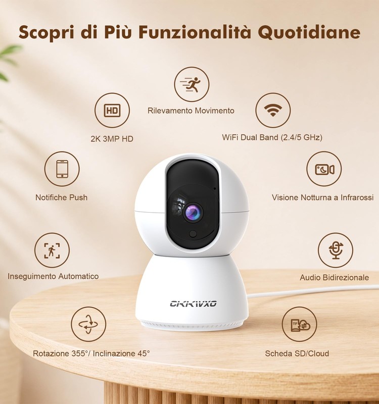 2K Wi-Fi Indoor Security Camera, 2.4/5GHz Wi-Fi Pet Cam, 3MP Camera for Baby ... gallery