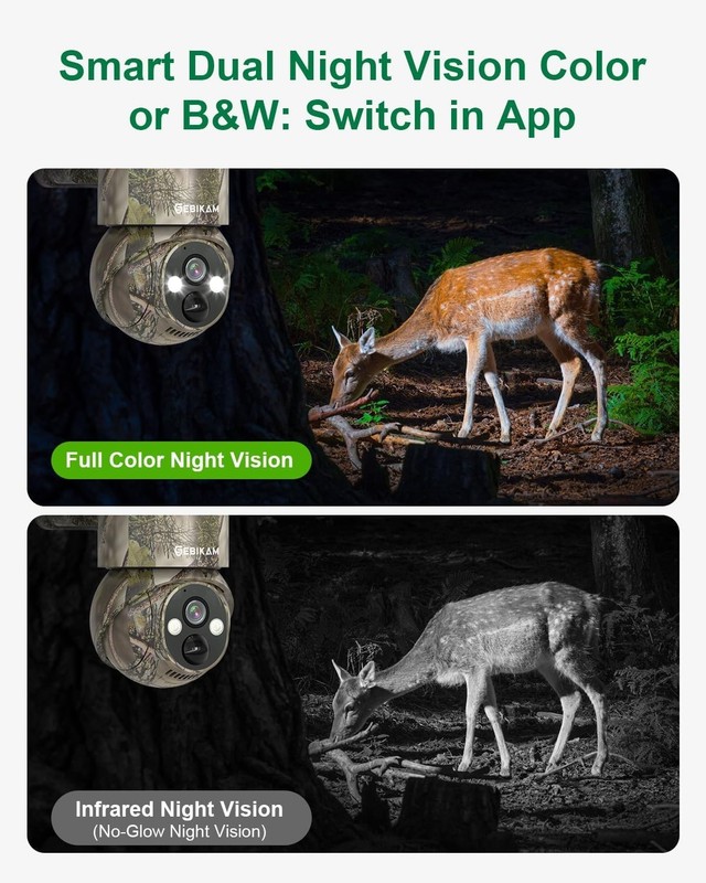 4G LTE Solar Trail Camera 360° PTZ 2K Night Vision No WiFi Hunting Cam gallery