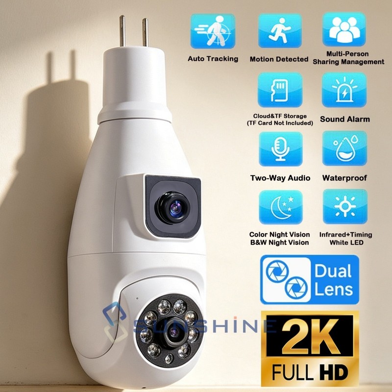Camaras De Seguridad Wifi Exterior 2K HD Inalambrica Con Vision Nocturna Video