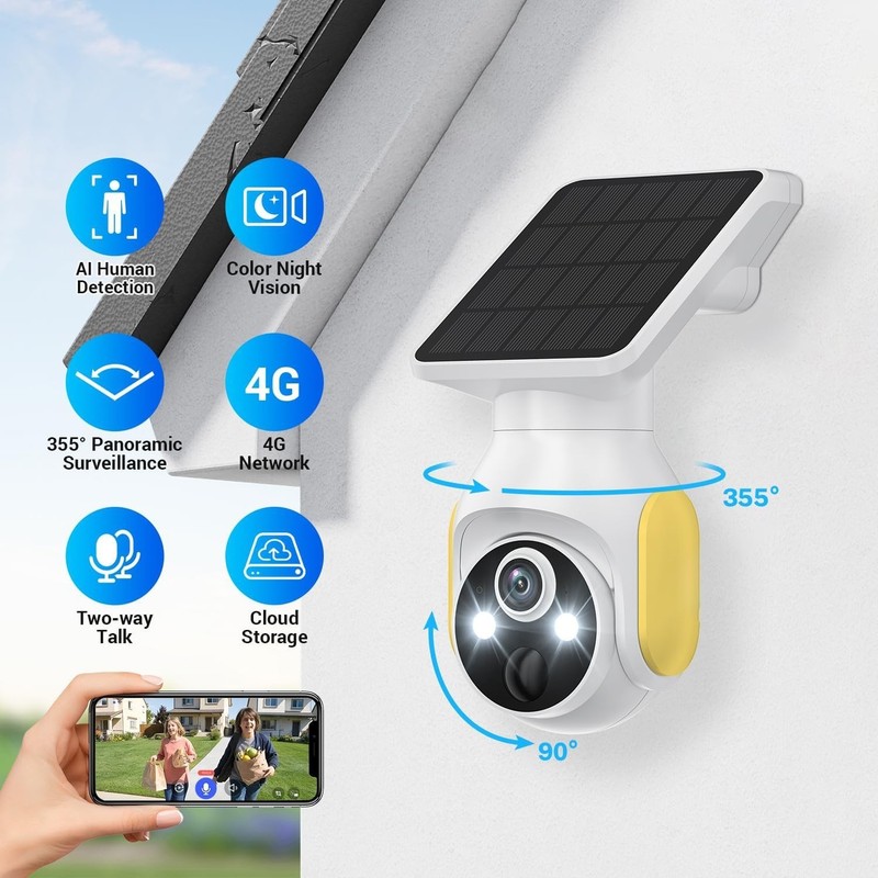 Solar Security Camera Wireless Outdoor Wifi Battery 1080P Night Vision HD gallery