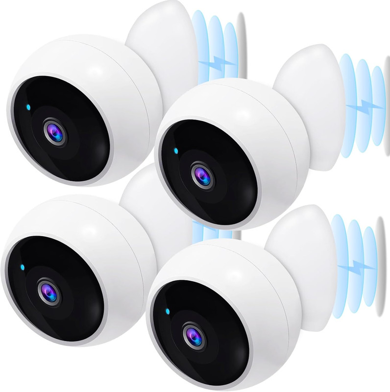 Security Cameras Wireless Outdoor Magnetic – 4-Pack Install-Free Indoor Smart 2K