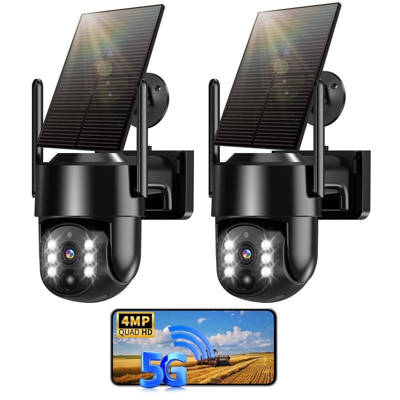 Solar Security Cameras Wireless Outdoor, 5G/2.4G Solar WIFI Cameras for Home …