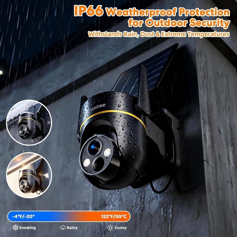 5G 2.4GHz 4MP Solar Security Camera Wireless Outdoor 100% Wire-Free Home Securit gallery