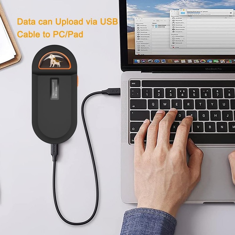 Pet Microchip Scanner RFID Reader Supports EMID FDXB ISO Animal ID Management gallery