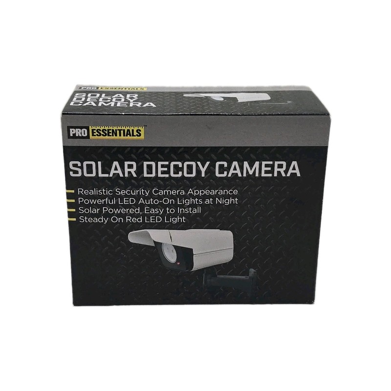 Pro Essentials Solar Decoy Security Camera Fake CCTV Outdoor LED Light Simulated