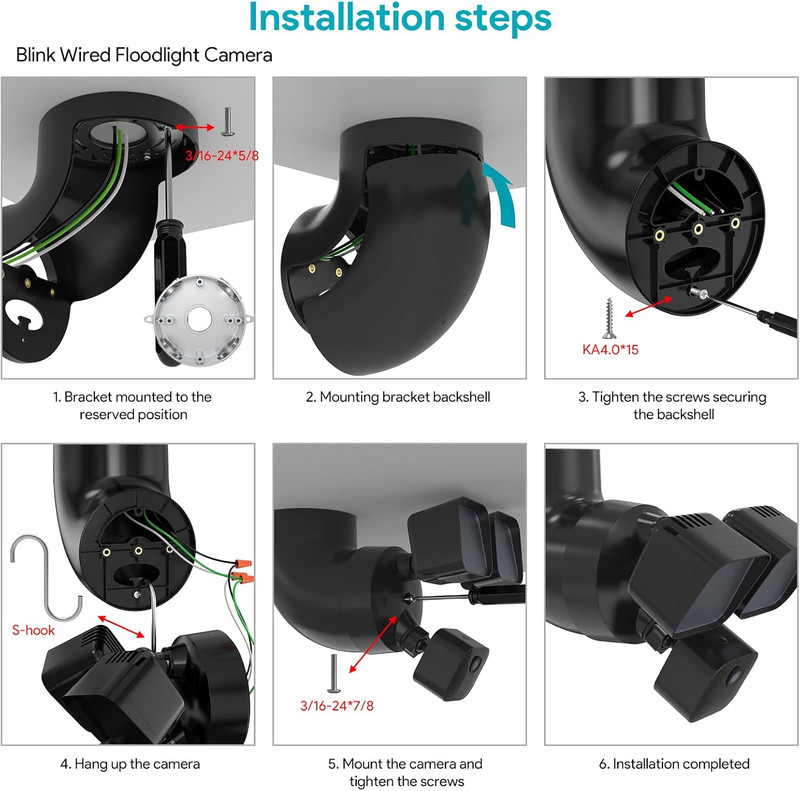 Eave Mount for Ring Floodlight Cam Wired Pro/Pro (2Nd Gen)/ Plus, Blink Wired Fl gallery