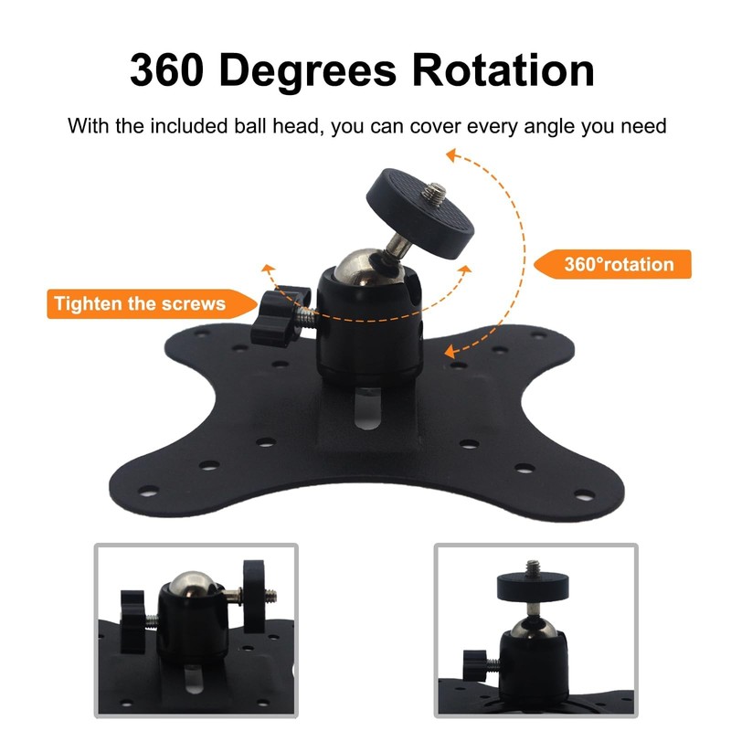 Vertically Mounted Projector Bracket Universal Wall Ceiling 1/4 Screw 360 90 gallery