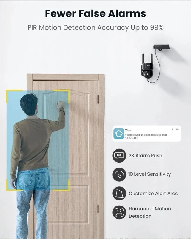 ieGeek Solar Battery Powered Wireless Security Camera System WiFi Outdoor Home gallery