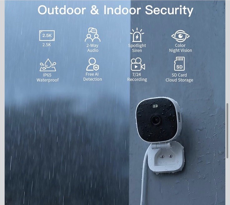 X2 VIMTAG 5G/2.4G 2.5K Cameras for Home Security-Outdoor/Indoor White Black gallery