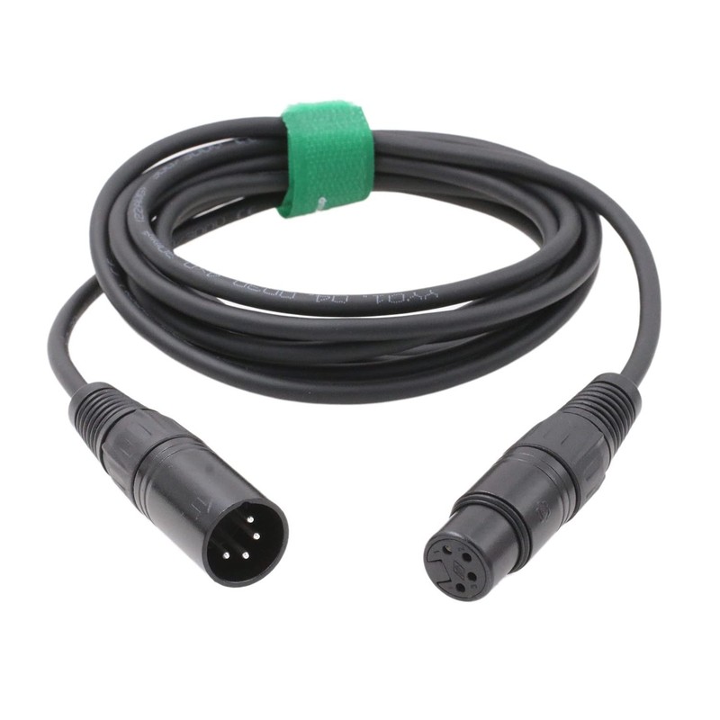 XLR 4 Pin Camera Monitor Power Supply Extension Cable Male to Female 3 Meters