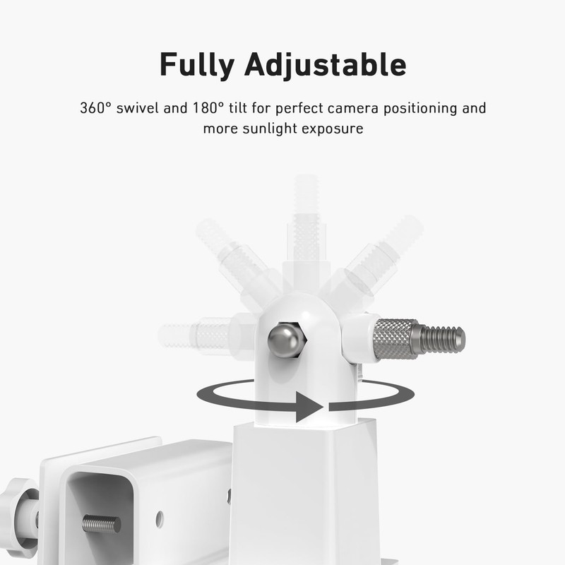 2-in-1 Gutter Mount for Ring, Arlo, Cameras & Solar Panels - White gallery
