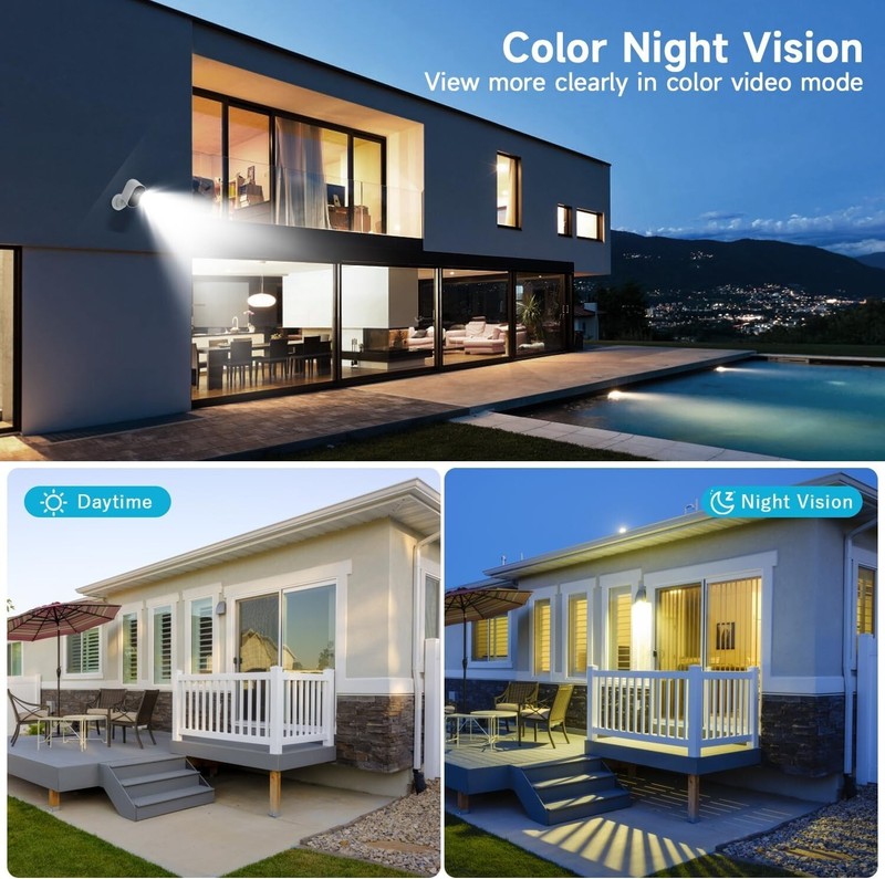 1080P WiFi Wireless Security Camera Solar Battery Powered Cam 3MP IP65 Monitor gallery
