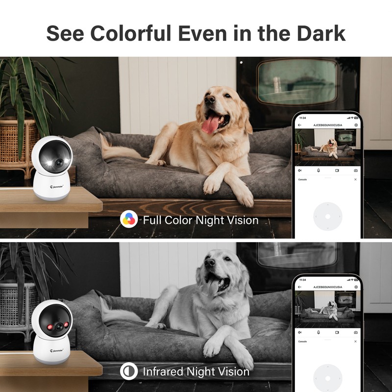 2.4G WiFi PTZ Security Camera Smart Outdoor 3MP Color Night Vision Pet Camera gallery