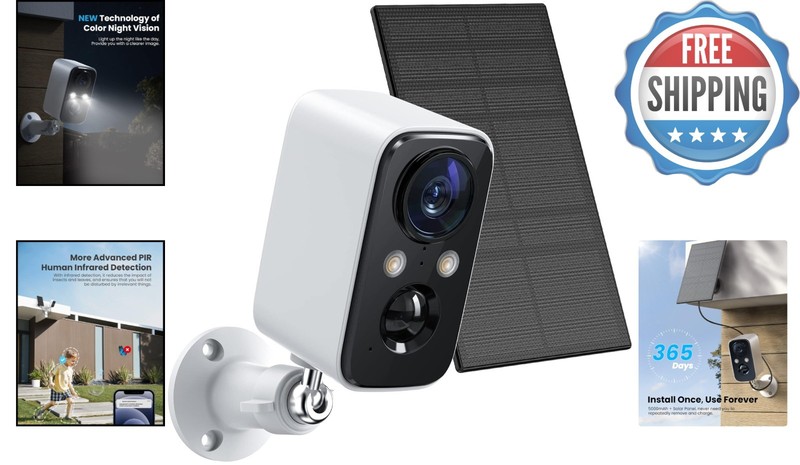 Smart Outdoor Security Camera - Solar Powered, Motion Detection & Cloud Storage gallery