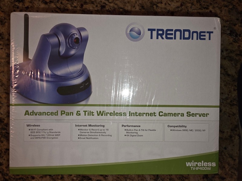 New Sealed Trendnet Advanced Pan & Tilt Internet WiFi Camera Server TV-IP400W
