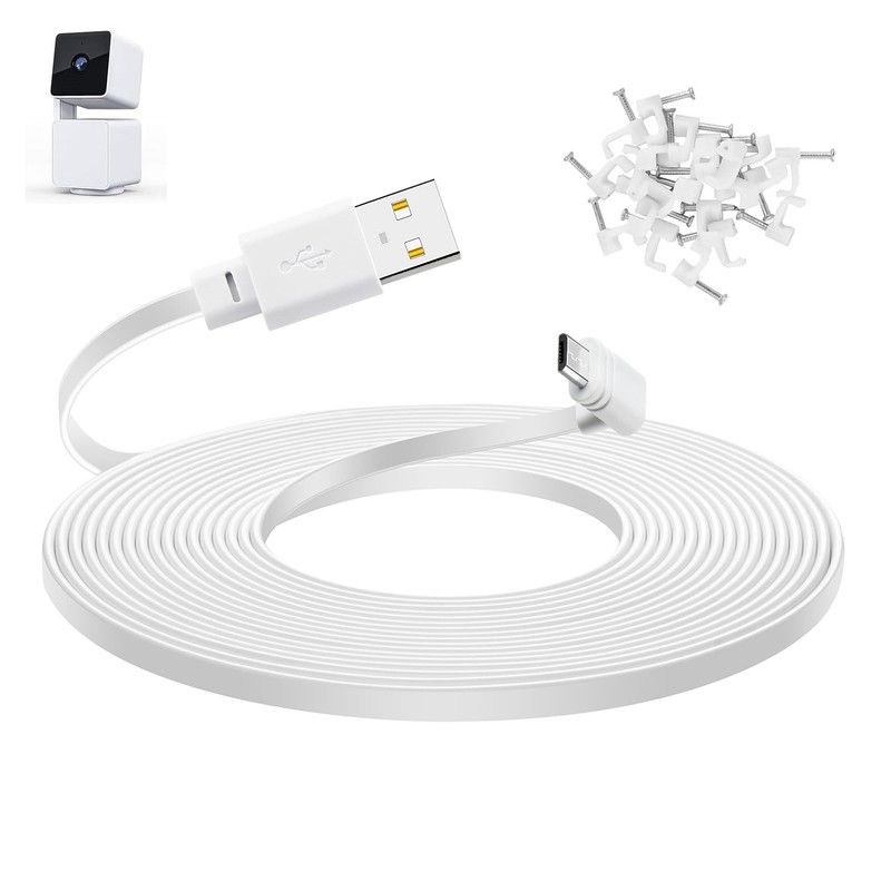 Smays 50 ft Extension Cable for WYZE Cam Pan v3 Outdoor 50 Feet, White