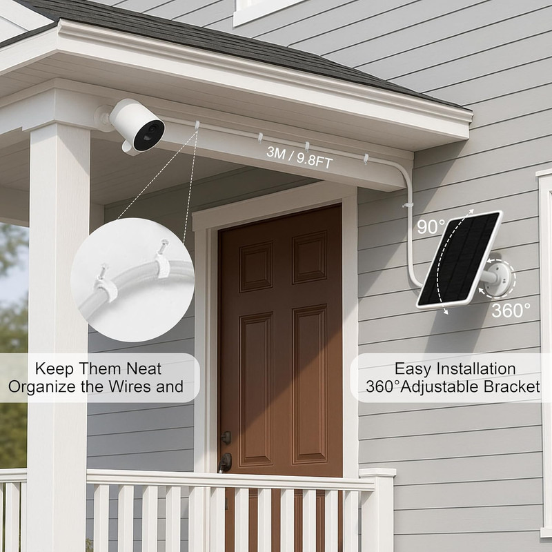 Solar Panel Simplisafe Outdoor Camera Series 2 Wireless Wired IP65 Waterproof