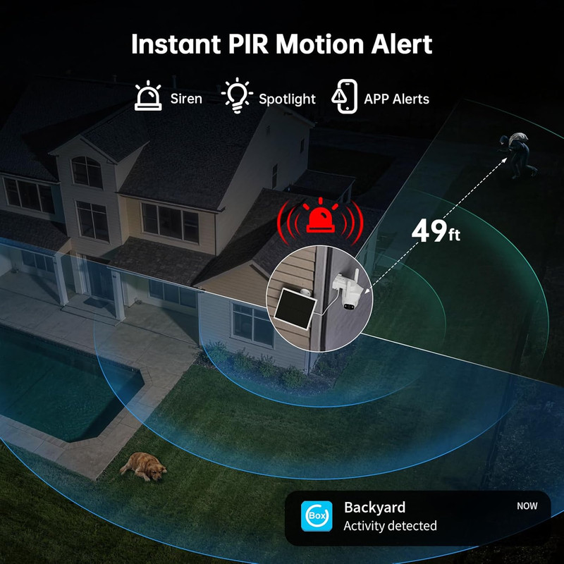 2K Dual Lens Wireless Solar Security Camera with Color Night Vision & Alerts gallery