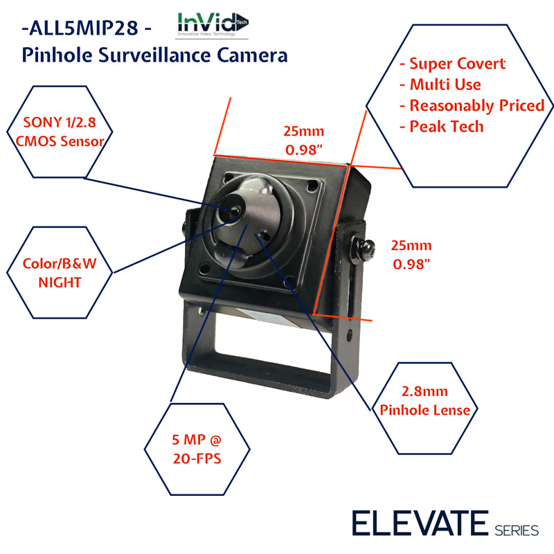 iNViD Tech ELEV-ALL5MIP Pinhole Drone Security Cam - Super Sale! gallery