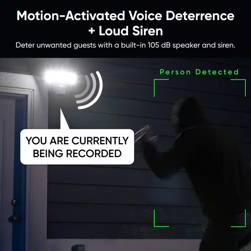 Wired Outdoor Wi-Fi Floodlight Pro Home Security Camera with 2K Resolution, App gallery