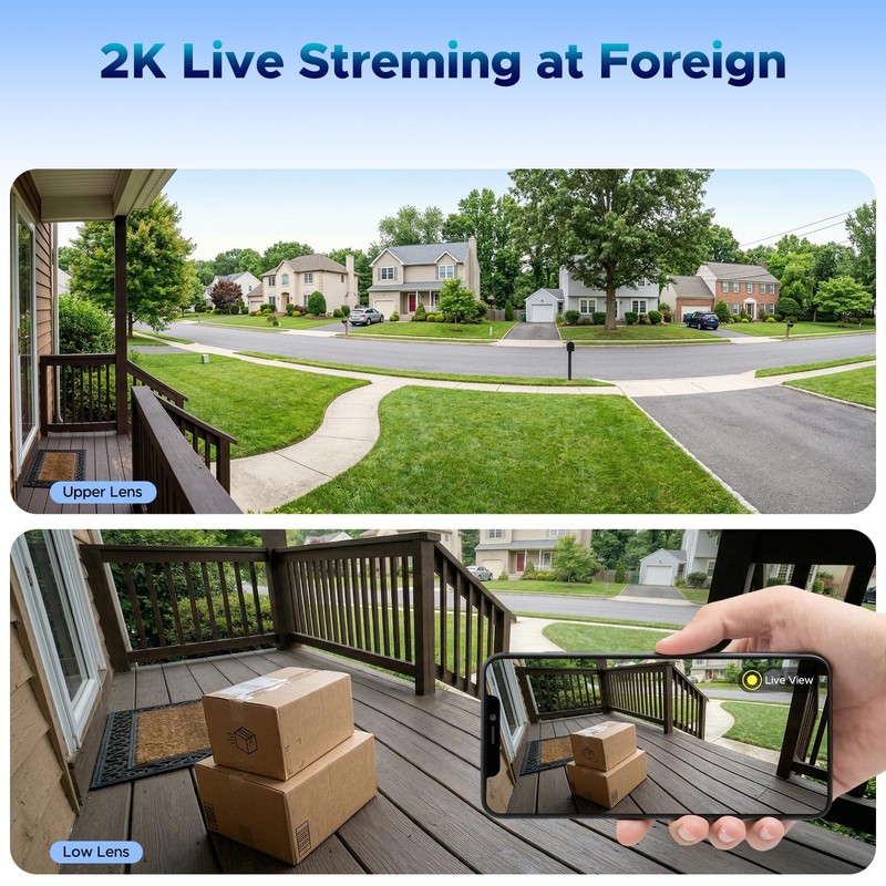 4G LTE Cellular Security Camera, Dual Lens 360° PTZ Auto Tracking, Solar Came... gallery
