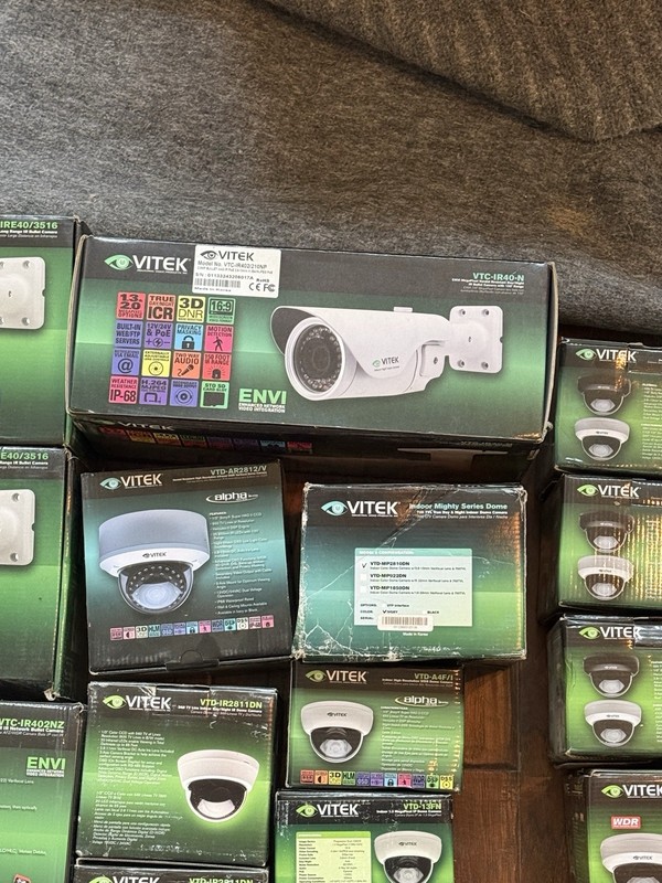 Huge VITEK CCTV Camera Lot Analog IP Dome Bullet IR Cameras NOS gallery