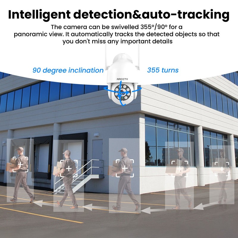 ARCCTV 3MP WIFI Pan/Tilt Security Camera System Wireless CCTV Outdoor Home IP65 gallery
