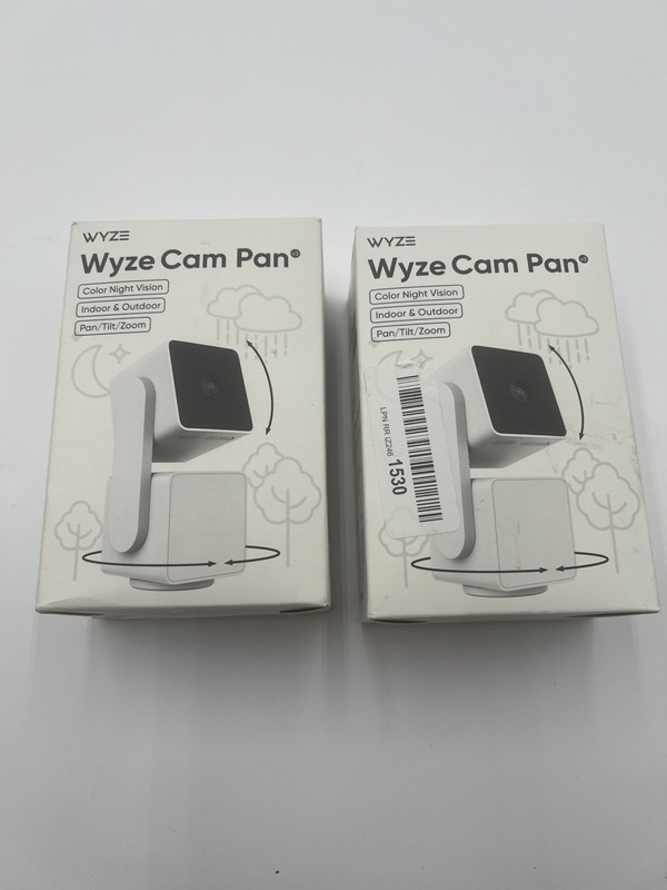 Lot Of Two Wyze Cam Pan v3 Indoor/Outdoor IP65 1080P 360° Pan/Tilt/Zoom Wi-Fi