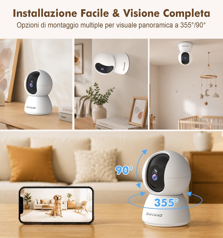 2K Wi-Fi Indoor Security Camera, 2.4/5GHz Wi-Fi Pet Cam, 3MP Camera for Baby ... gallery