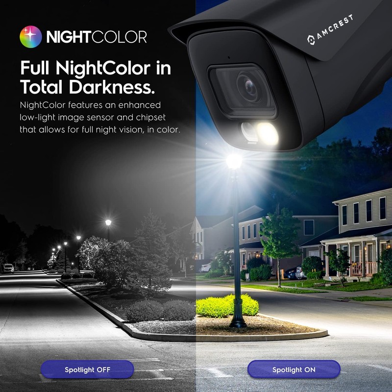 Amcrest UltraHD 4K (8MP) IP PoE AI Camera FOV 129° 49ft Color Nightvision gallery