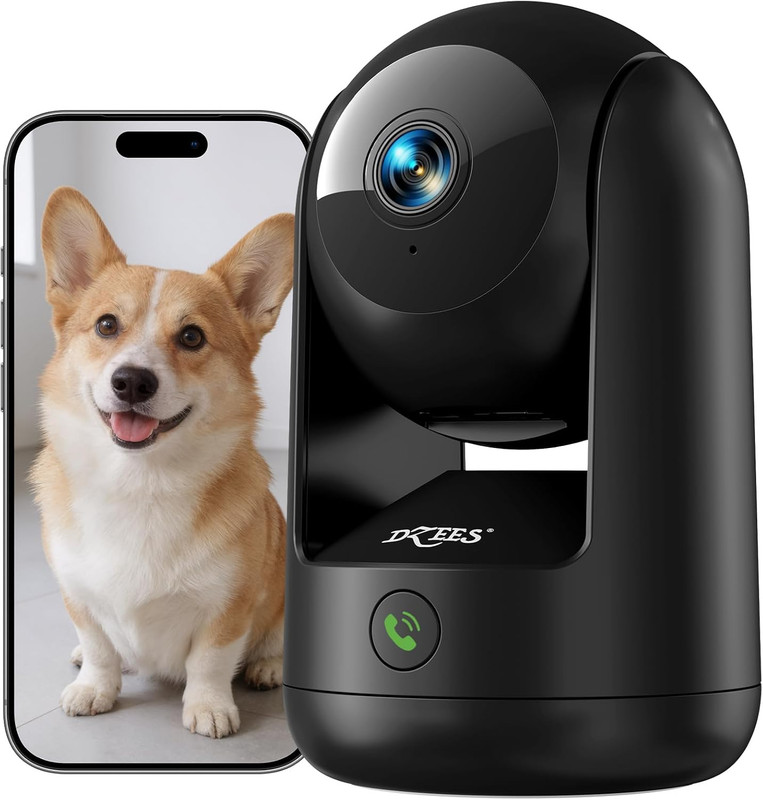 2K Indoor Security Camera, 360 Degree Wifi Pet Camera with Phone App, 5G and 2.4