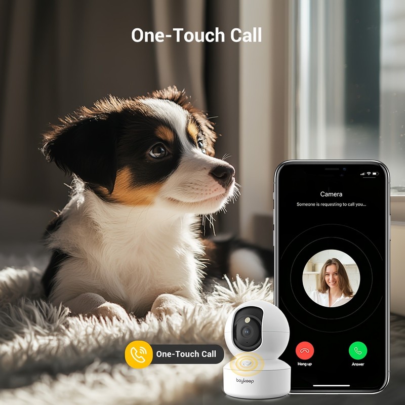 2pcs Boykeep Pet Camera 1296P Offers Two-Way Video, Supports 2.4G/5G Wifi gallery