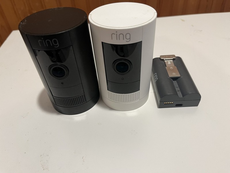 Ring Stick Up Cam Outdoor Wireless Security Camera – White And Black. Two Pieces