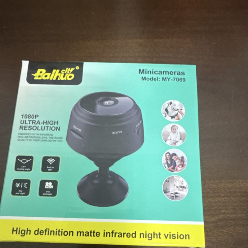 Baihuo City MY-7069 1080p Mini Wi-Fi Surveillance Camera Wide Angle Black