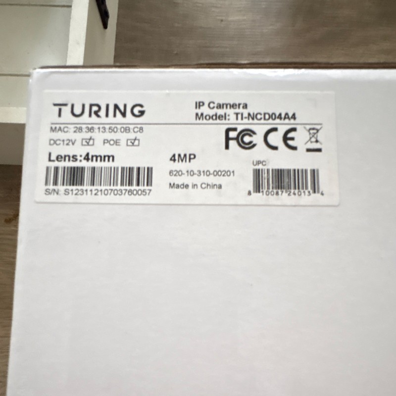Turing 4MP Dome IP Camera TI-NCD04A4 Outdoor/Indoor Weatherproof SD Card POE gallery