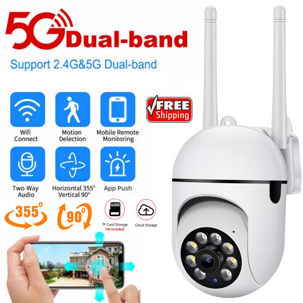 5G Wifi Wireless Security Camera System Outdoor Home PIR Night Vision Cam 1080P