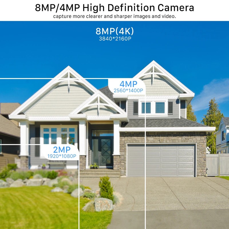 4K 8MP Security HD Camera Outdoor Waterproof 4MP IR Night Vision Detection CCTV gallery
