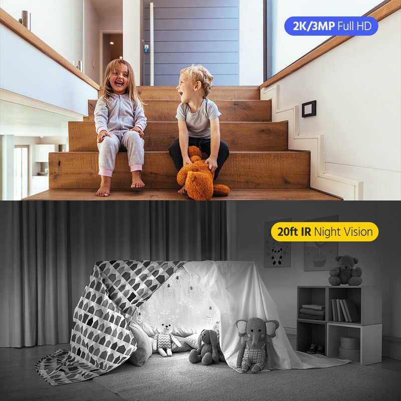 ANNKE Pan Video Security Camera 3MP WiFi Baby Monitor 2 Way Audio Human Tracking gallery