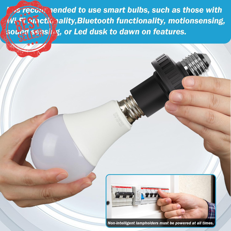 2 Pack Lamp Socket USB Power Adapter for Wyze Cam V3 V4 Pan E26 5V 2A Black gallery