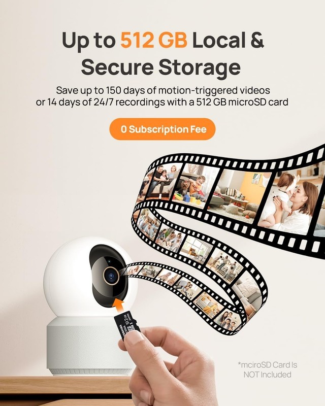Pano 4K UHD Indoor Camera, Pet/Dog/Baby Security Camera with Phone App, 360° ... gallery