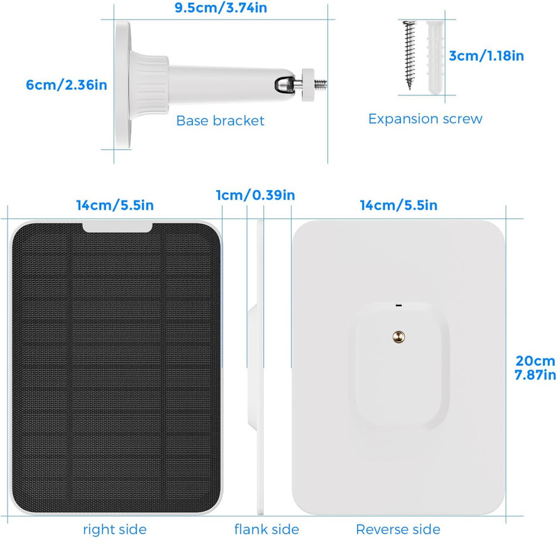4W Solar Panel Compatible with Simplisafe Outdoor Security Camera and Series 2, gallery