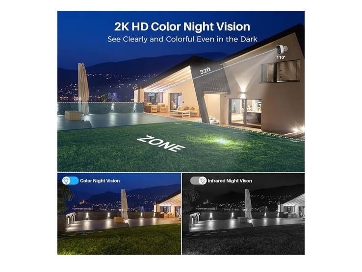4 MaxiViz Security Cameras Wireless Outdoor, Battery Powered Cameras for Home S gallery