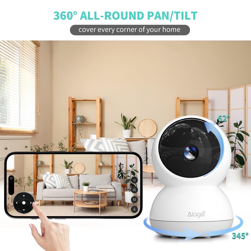 Indoor Camera 3K HD Indoor Security Camera 360° Pan/Tilt Pet Camera 2 Way Audio gallery