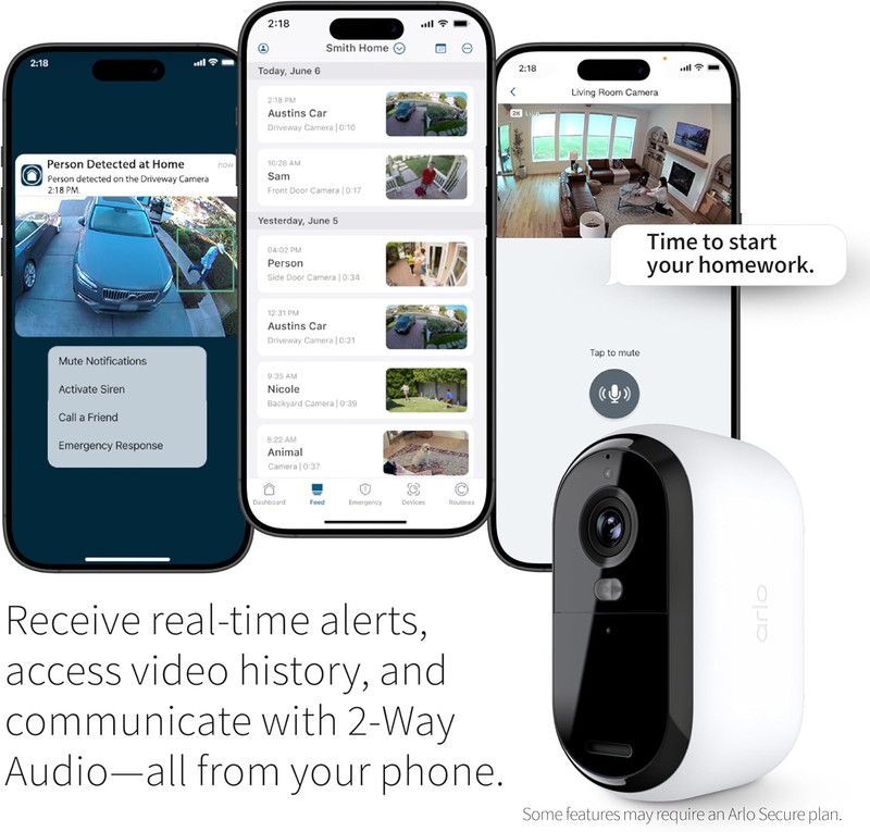 Arlo Essential Security Cameras Wireless Outdoor 2K (2Nd Gen, 2023 Release) - Ba gallery