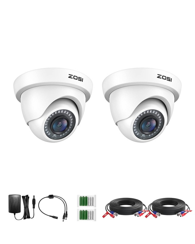 2Pack 2.0MP HD 1080P Cameras Kit, 80ft Night Vision, Indoor Outdoor Home CCTV…